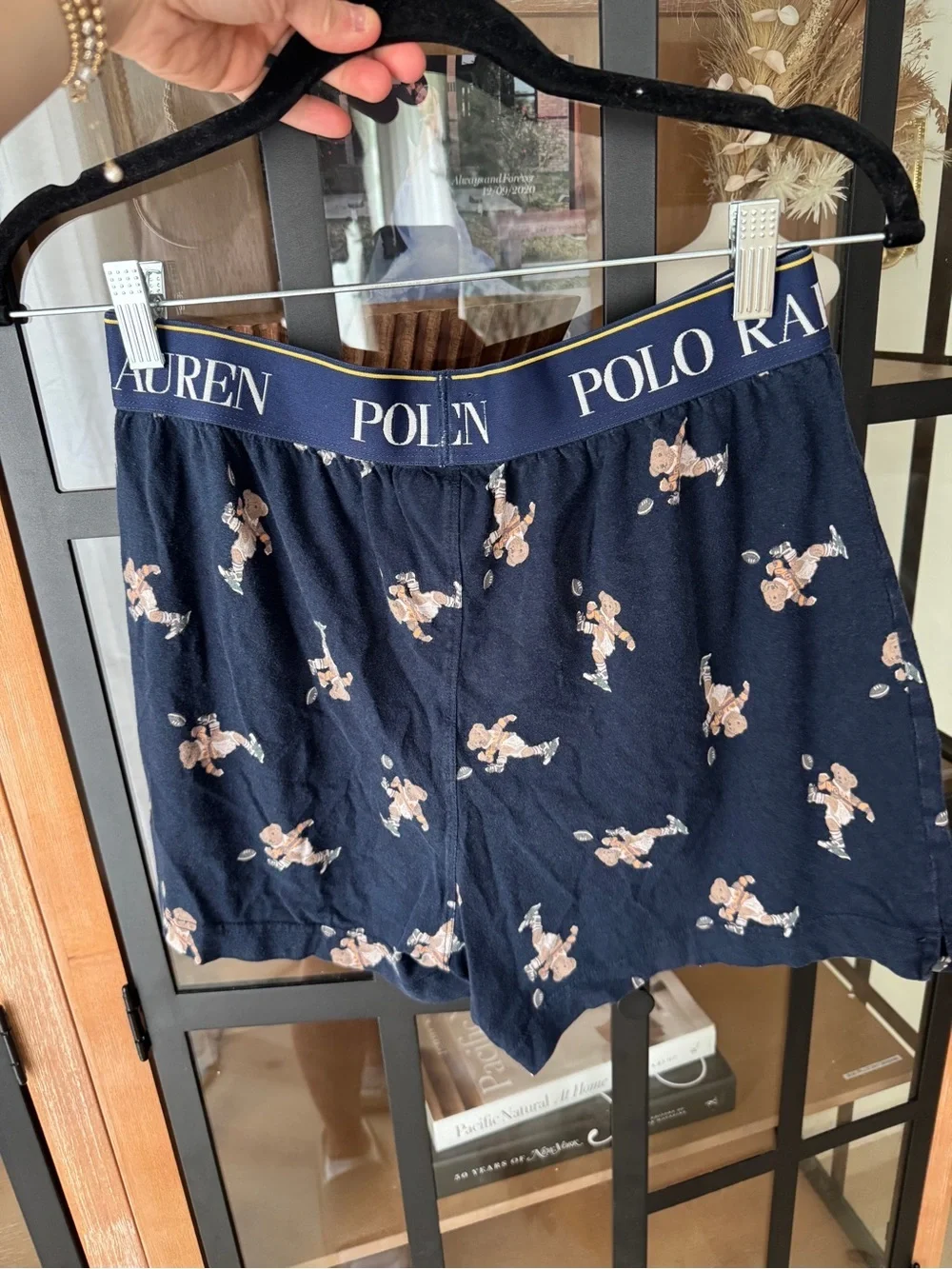 Polo Ralph Lauren teddy bear boxer shorts football navy